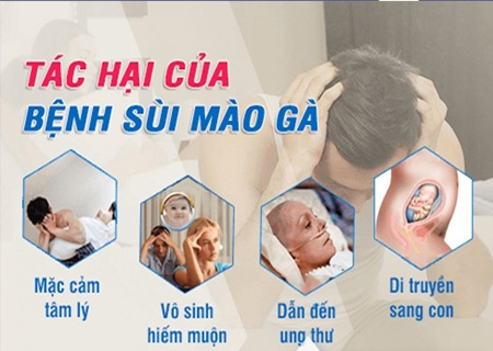 Bệnh sùi mào gà gây nhiều tác hại vô cùng nguy hiểm 